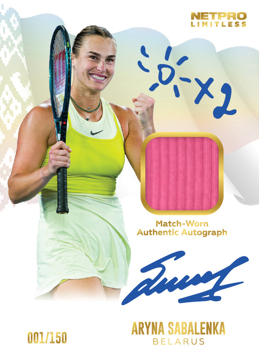 2026 NETPRO Limitless Autograph Jersey Aryna Sabalenka Card /150