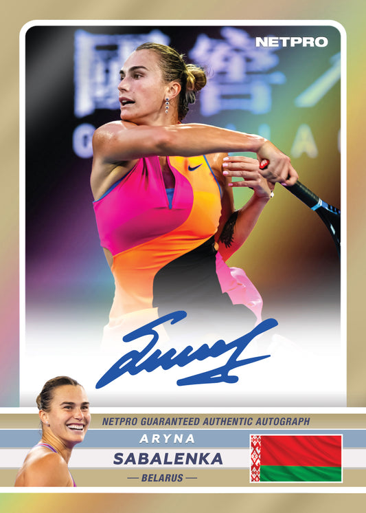 2026 NETPRO Premium Rainbow Autograph Aryna Sabalenka Card /150