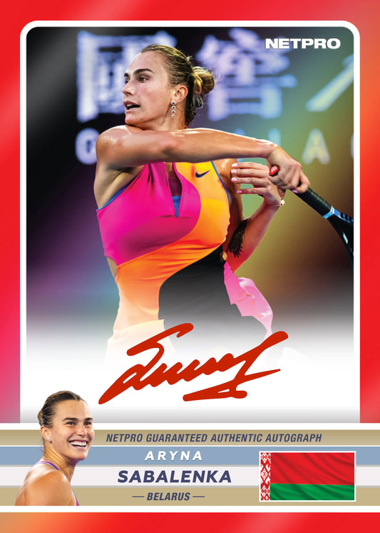 2026 NETPRO Premium Red Autograph Aryna Sabalenka Card /10