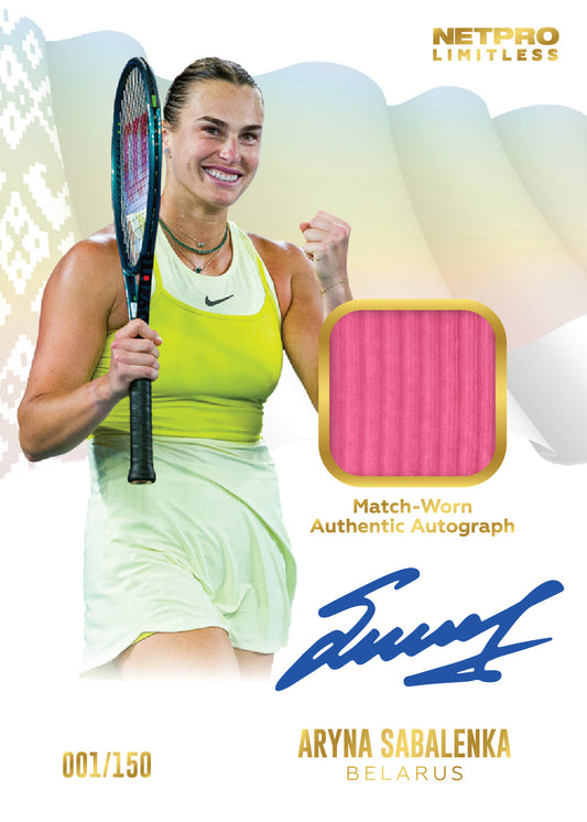 2026 NETPRO Limitless Autograph Jersey Aryna Sabalenka Card /150