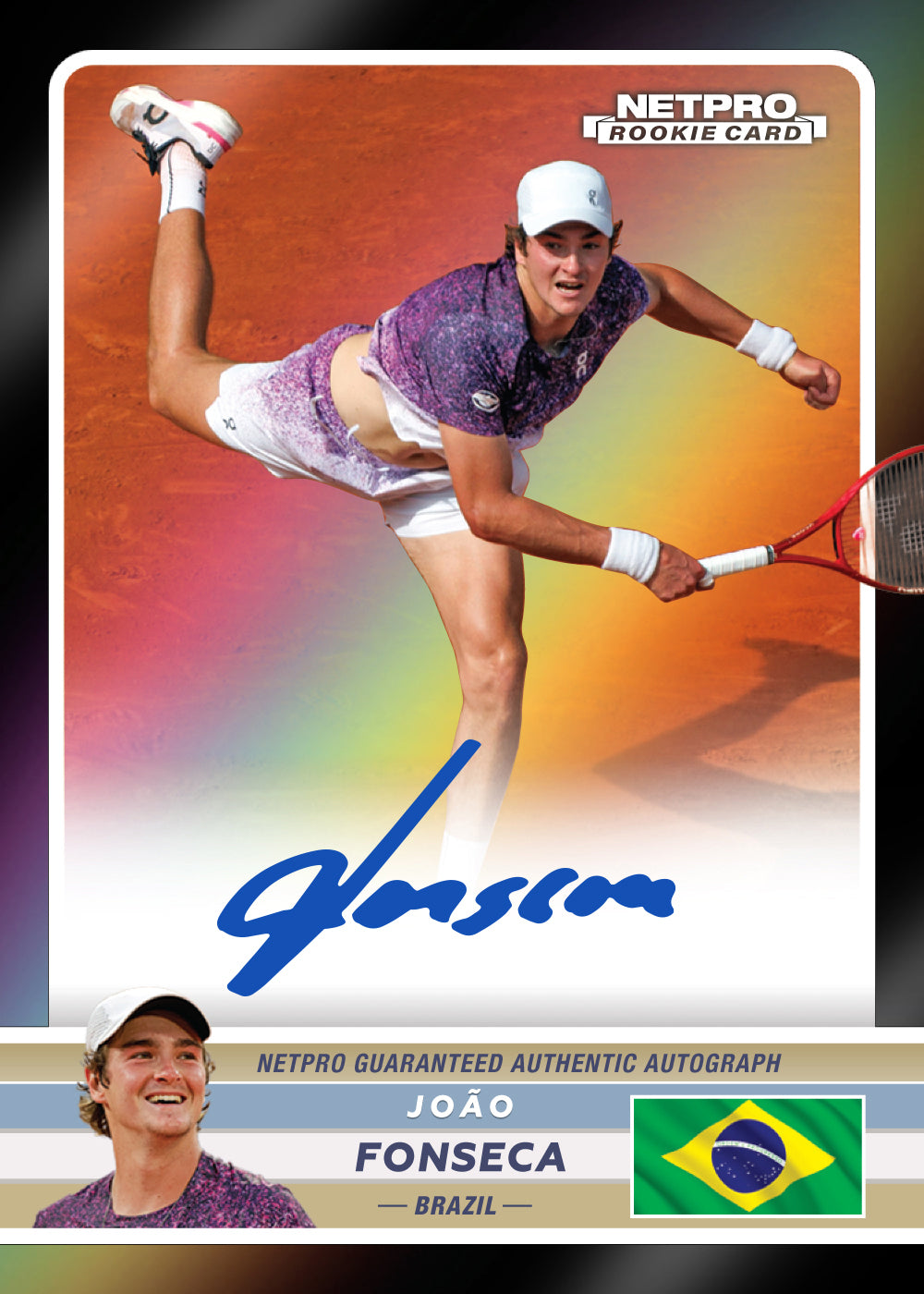 2026 NETPRO Premium Rainbow Black Autograph Joao Fonseca Rookie Card /25