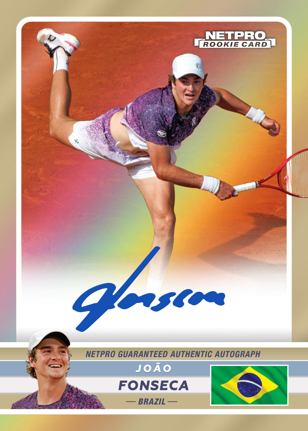 2026 NETPRO Premium Rainbow Autograph Joao Fonseca Rookie Card /150