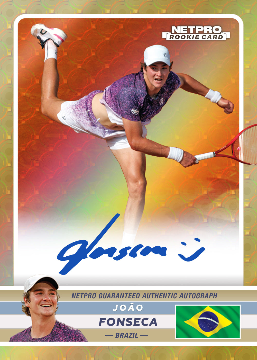2026 NETPRO Premium Golden Slam Autograph Joao Fonseca Rookie Card 1/1
