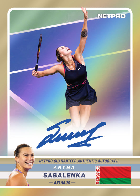 2026 NETPRO Premium Rainbow Autograph Aryna Sabalenka Card /100