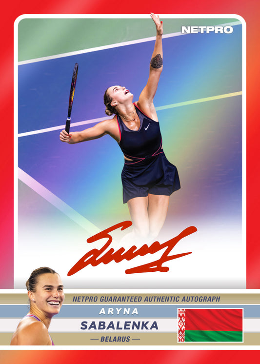 2026 NETPRO Premium Red Autograph Aryna Sabalenka Card /10