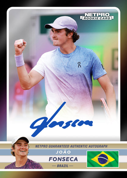 2026 NETPRO Premium Rainbow Black Autograph Joao Fonseca Rookie Card /25