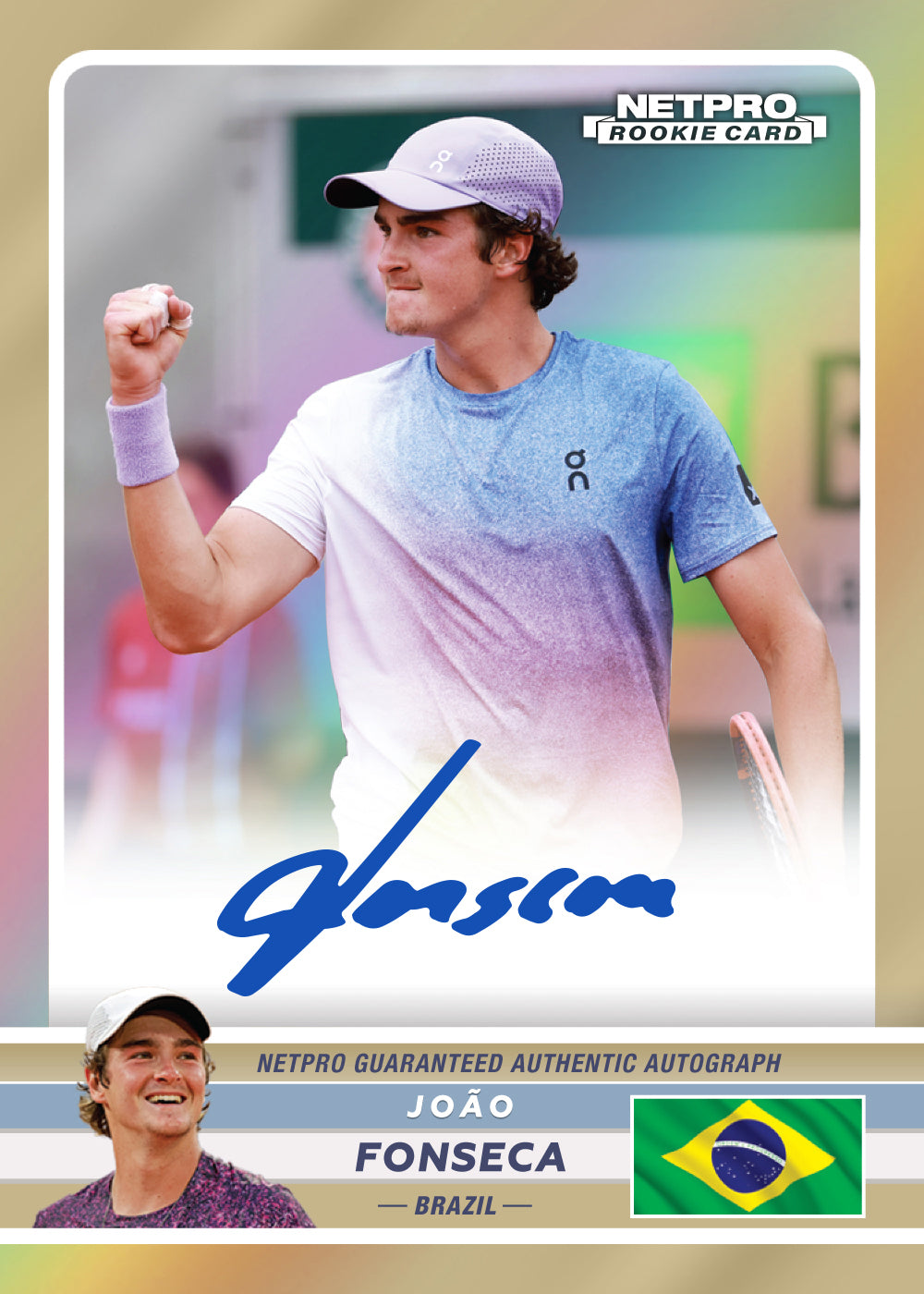 2026 NETPRO Premium Rainbow Autograph Joao Fonseca Rookie Card /100