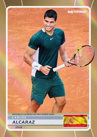 Tarjeta de Novato PREMIUM NETPRO Carlos Alcaraz 2022 /250 - Camiseta Verde