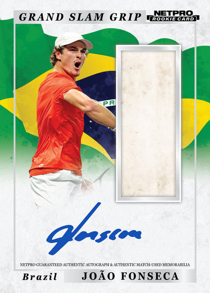 2026 NETPRO Grand Slam Grip Autograph Joao Fonseca Rookie Card /25