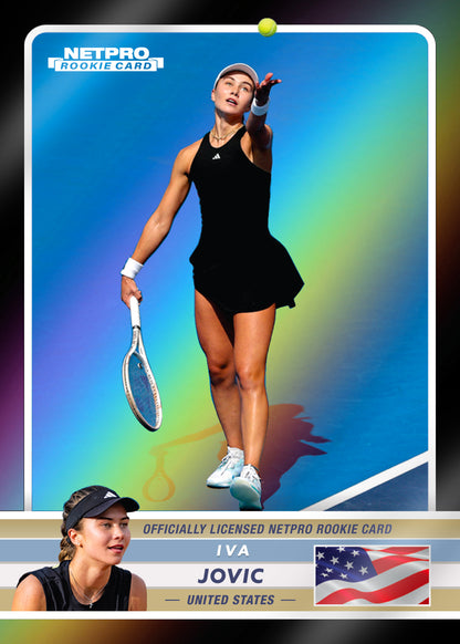 2026 NETPRO Premium Rainbow Black Iva Jovic Rookie Card /25