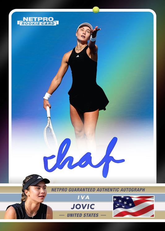 2026 NETPRO Premium Rainbow Black Autograph Iva Jovic Rookie Card /25