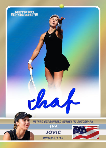 2026 NETPRO Premium Rainbow Autograph Iva Jovic Rookie Card /150