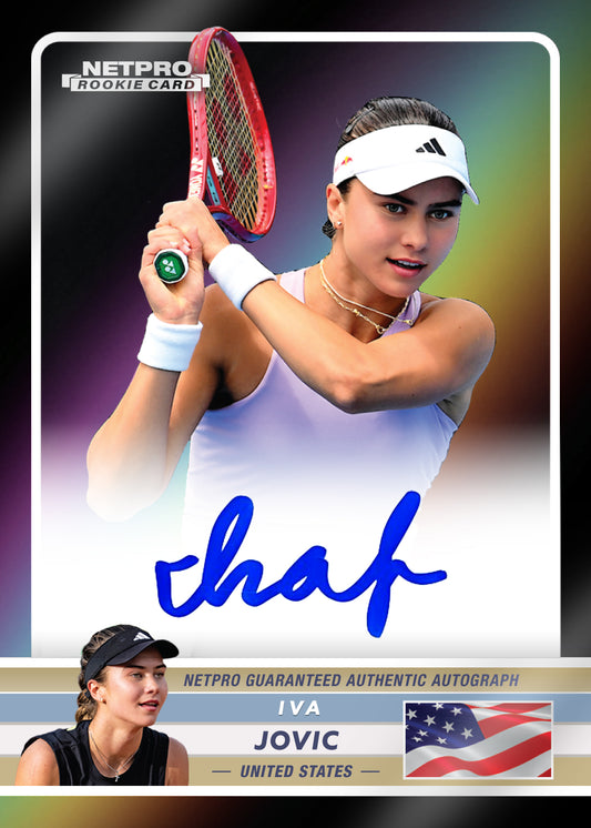 2026 NETPRO Premium Rainbow Black Autograph Iva Jovic Rookie Card /25