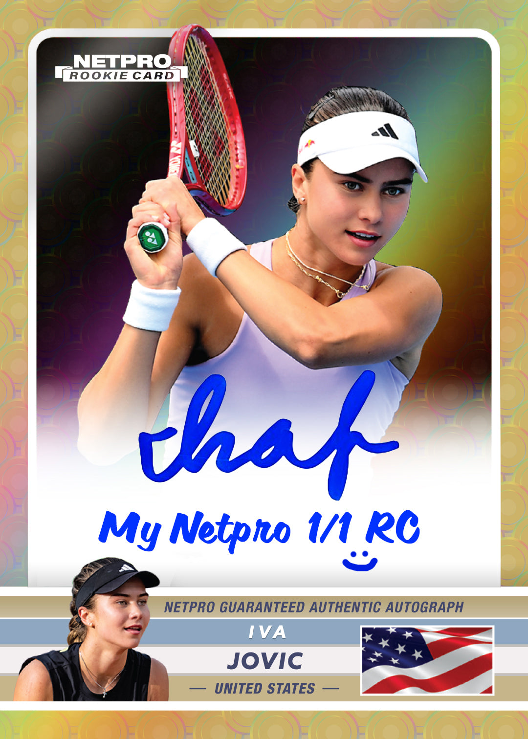 2026 NETPRO Premium Golden Slam Autograph Iva Jovic Rookie Card 1/1