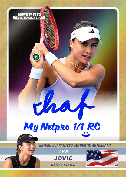 2026 NETPRO Premium Golden Slam Autograph Iva Jovic Rookie Card 1/1