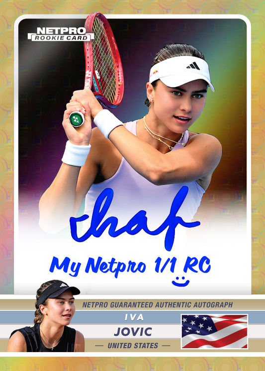 2026 NETPRO Premium Golden Slam Autograph Iva Jovic Rookie Card 1/1