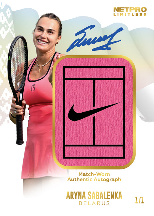 2026 NETPRO Limitless Autograph LOGO Jersey Aryna Sabalenka Card 1/1