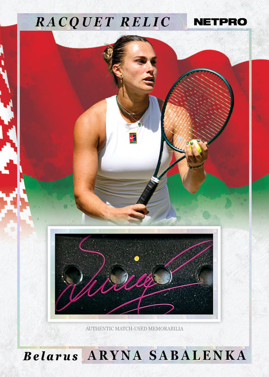2026 NETPRO Racquet Relic Nameplate Aryna Sabalenka Card 1/1