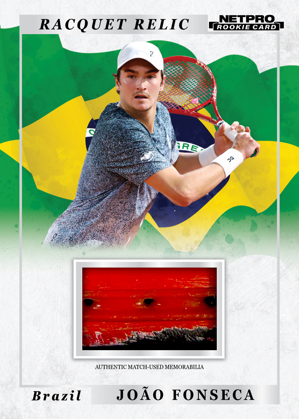 2026 NETPRO Racquet Relic Joao Fonseca Rookie Card /25