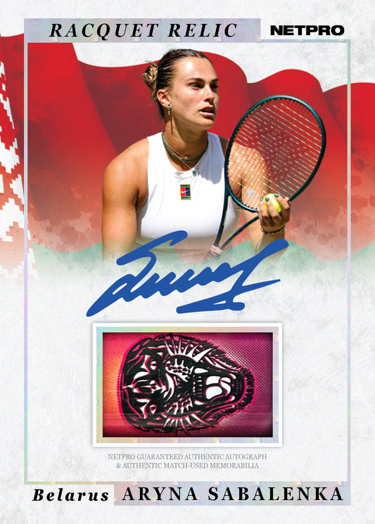 2026 NETPRO Racquet Relic Tiger Logo Autograph Aryna Sabalenka Card 1/1