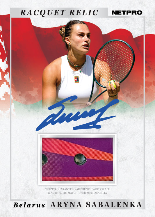 2026 NETPRO Racquet Relic Autograph Aryna Sabalenka Card /25