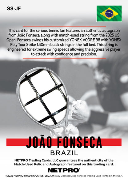 2026 NETPRO Signature Strings Autograph Joao Fonseca Rookie Card /25